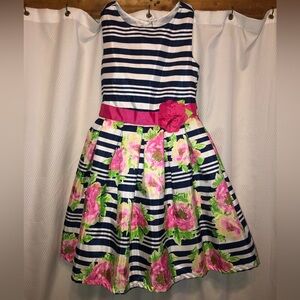 Jona Michelle Boutique Lilly Style Botanical Dress Stripes And Flowers